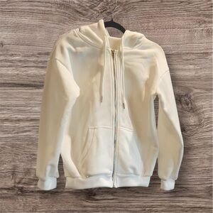 Classic Cream Hoodie with Zip